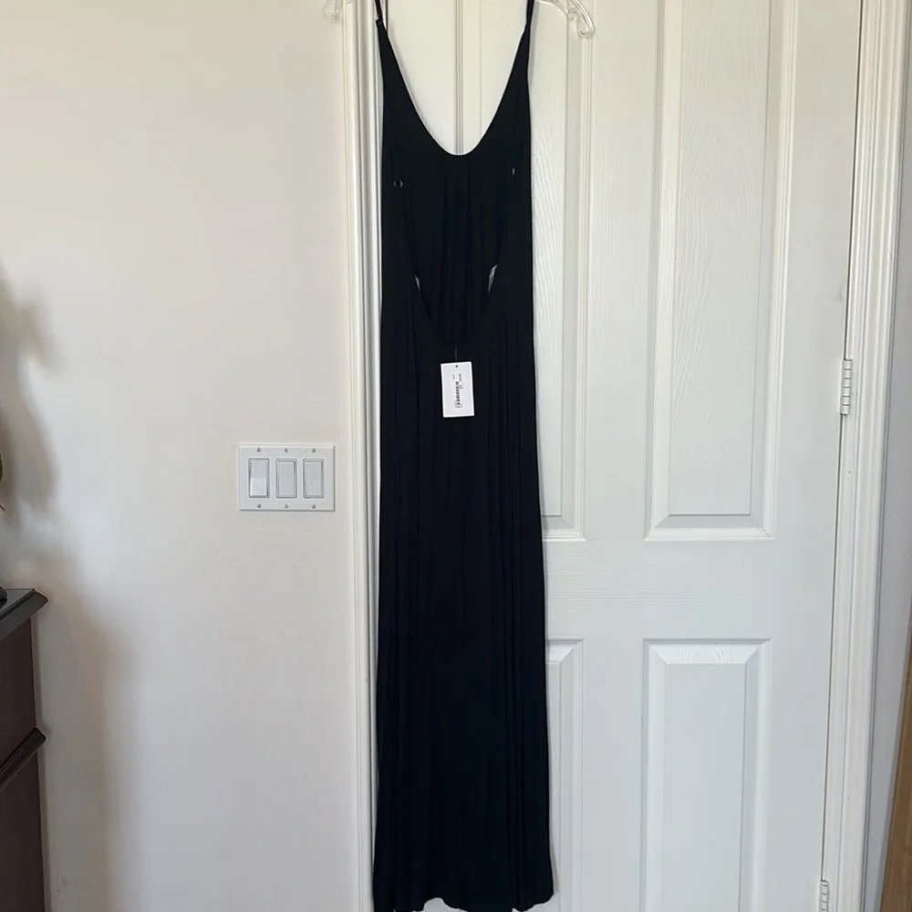 Jolie Low-back black maxi dress. Large w/ adjustable straps. New with tags. - Picture 2 of 3